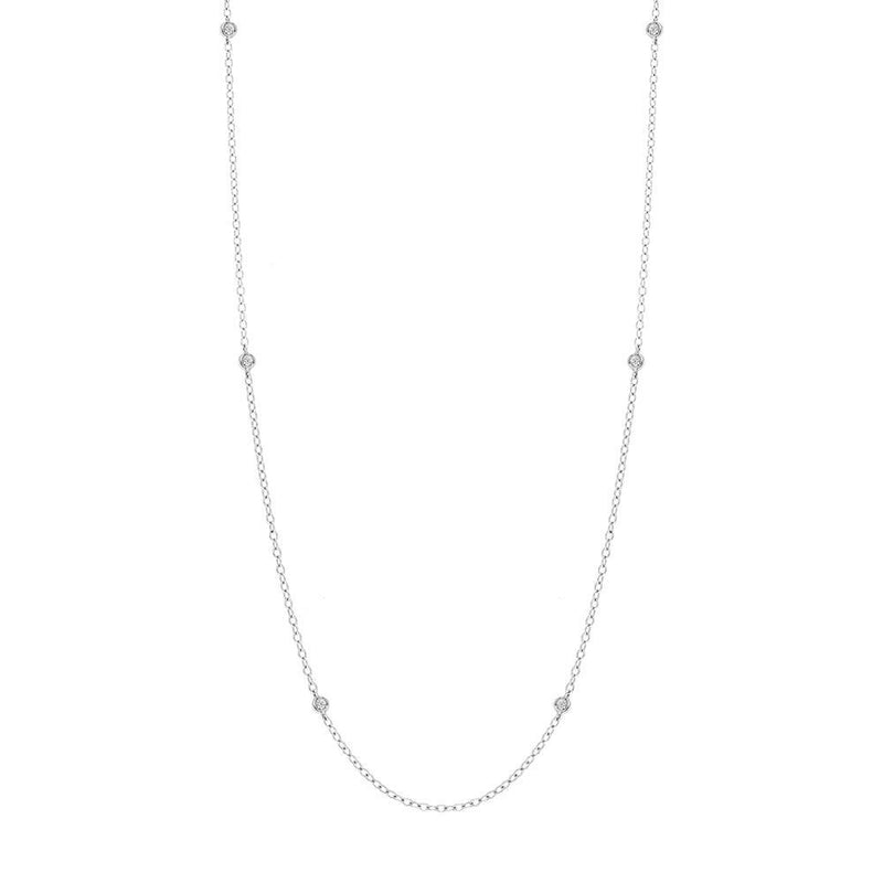 18ct White Gold Diamond Long Necklet N1026