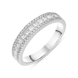 18ct White Gold Diamond Princess Cut Half Eternity Ring, FEU-2469