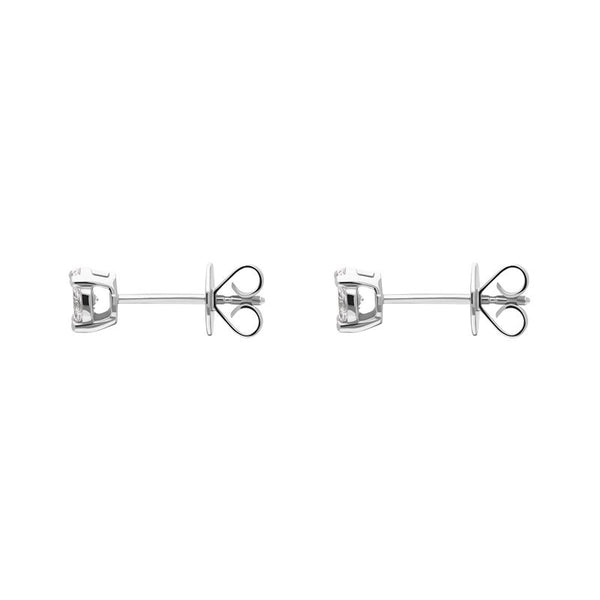 18ct White Gold Diamond Princess and Marquise Cut Cluster Stud Earrings, FEU-111._2