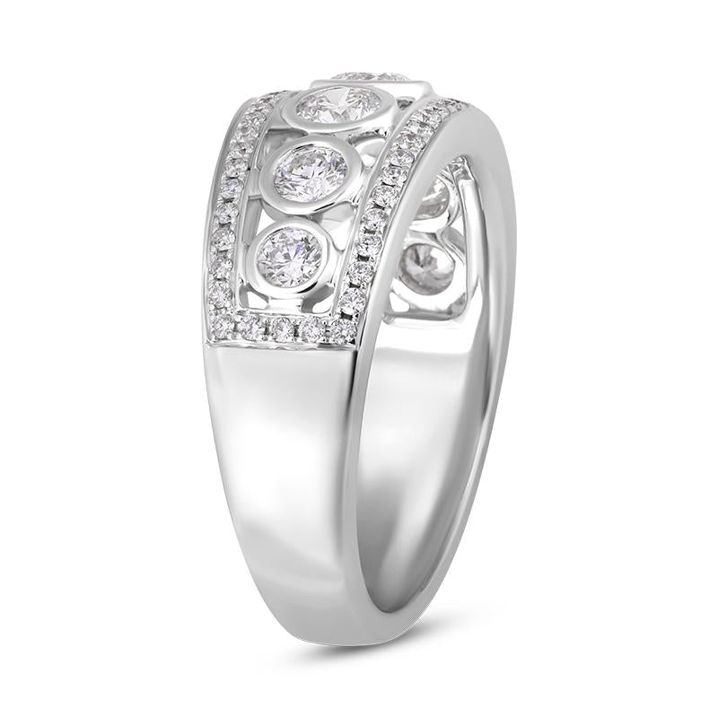 18ct White Gold Diamond Seven Stone Half Eternity Ring, FEU-2363_3