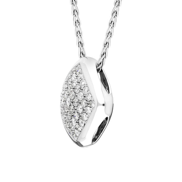 18ct White Gold Diamond Square Necklace, B982CD