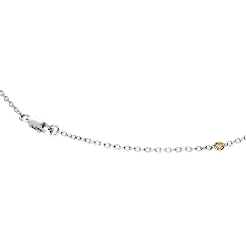 18ct White and Rose Gold Diamond Long Necklet N1027_2