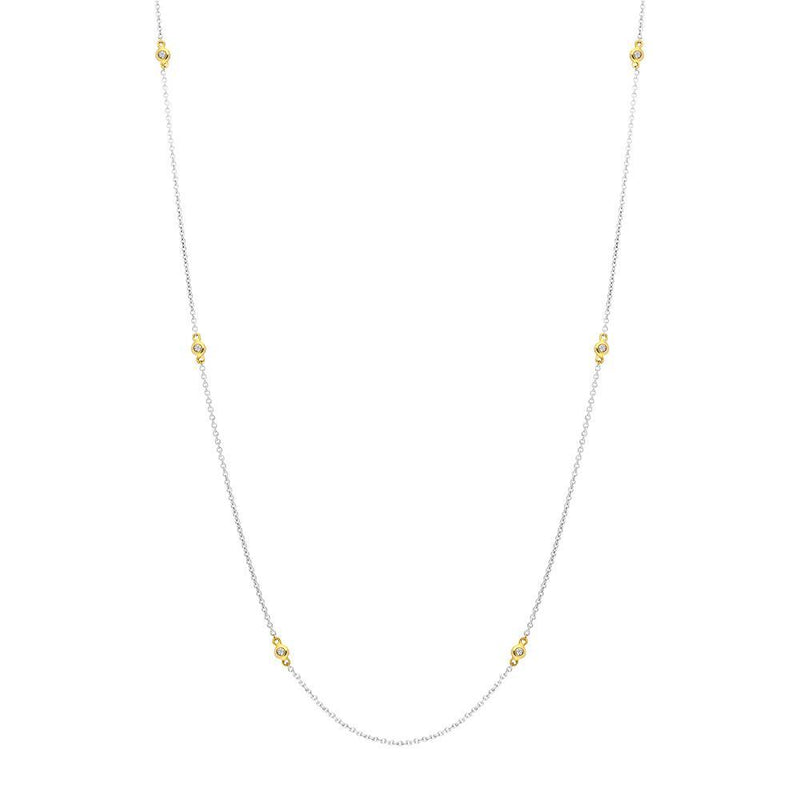 18ct White and Yellow Gold Diamond Necklet N1019