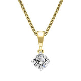 18ct White and Yellow Gold Diamond Solitaire Pendant, FEU-2395.