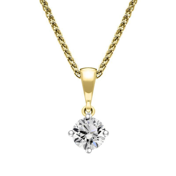 18ct White and Yellow Gold Diamond Solitaire Pendant, FEU-2395.