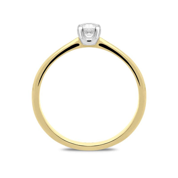 18ct Yellow Gold 0.22ct Diamond Brilliant Cut Solitaire Ring, BLC-040.