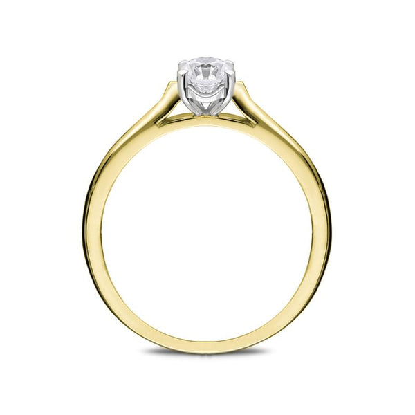 18ct Yellow Gold 0.40ct Diamond Brilliant Cut Solitaire Ring FEU-2318