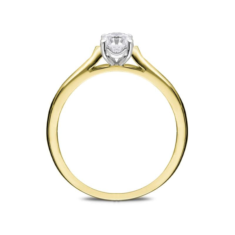 18ct Yellow Gold 0.40ct Diamond Brilliant Cut Solitaire Ring FEU-2318