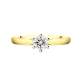 18ct Yellow Gold 0.40ct Diamond Brilliant Cut Solitaire Ring FEU-2321