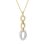 18ct Yellow Gold Diamond Chain Link Drop Necklace RONP