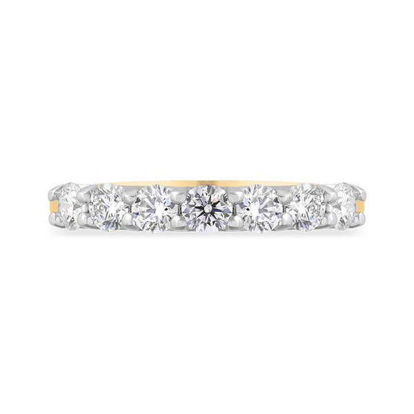 18ct Yellow Gold Diamond Claw Set Half Eternity Ring, FEU-1874_2