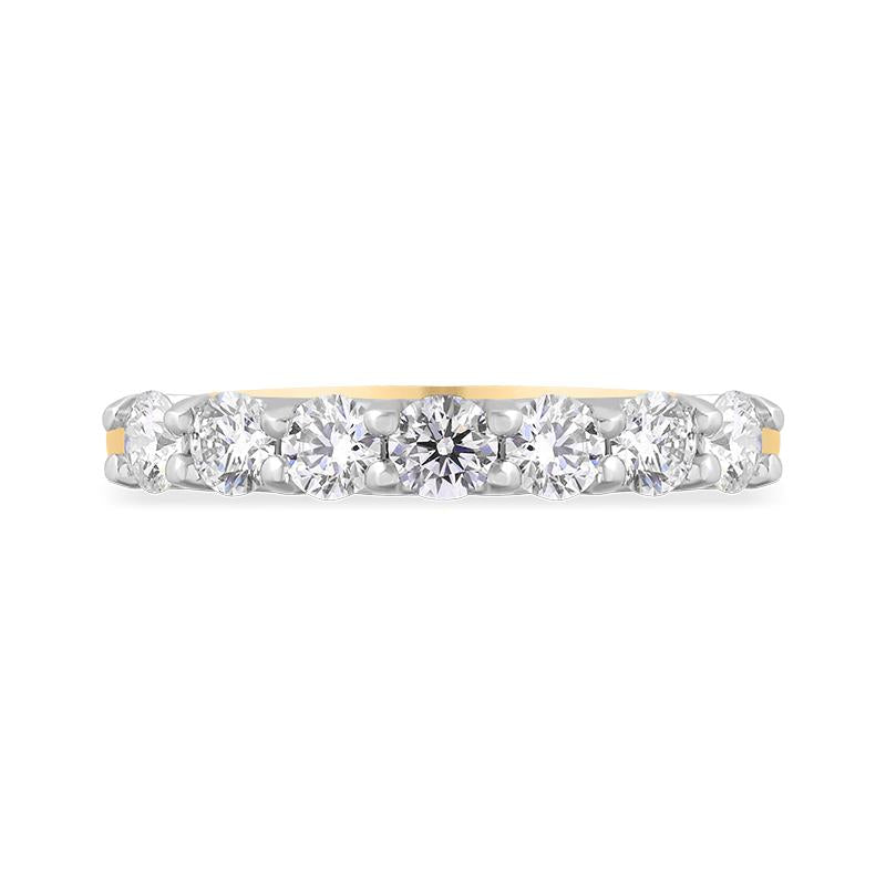 18ct Yellow Gold Diamond Claw Set Half Eternity Ring, FEU-1874_2
