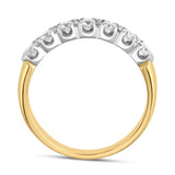 18ct Yellow Gold  Diamond Claw Set Half Eternity Ring, FEU-236_3