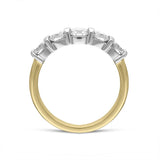 18ct Yellow Gold Diamond Five Stone Bar Set Half Eternity Ring, FEU-2398_3
