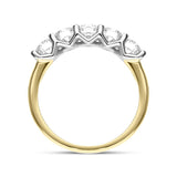18ct Yellow Gold Diamond Five Stone Half Eternity Ring, FEU-1696_3