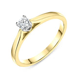 18ct Yellow Gold Diamond Round Brilliant Cut Solitaire Ring, FEU-2516