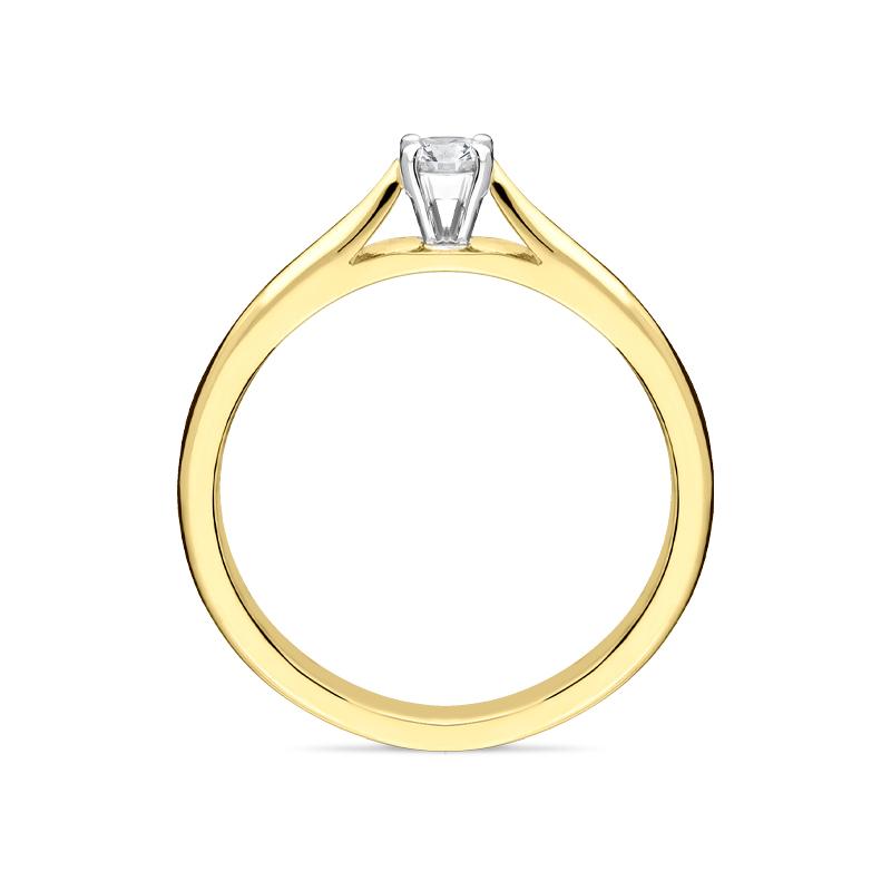 18ct Yellow Gold Diamond Round Brilliant Cut Solitaire Ring, FEU-2516_2