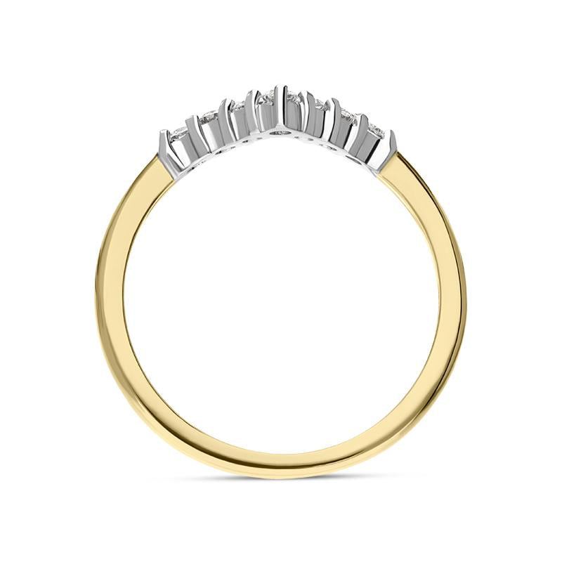 18ct Yellow Gold Diamond Seven Stone Wishbone Ring, FEU-1205._3