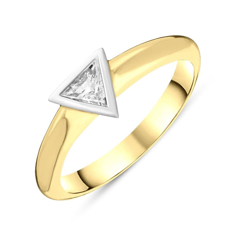 18ct Yellow Gold Diamond Triangle Ring SDN024
