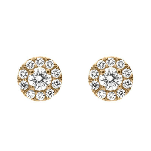 18ct Rose Gold 0.54ct Diamond Round Cluster Stud Earrings BLC-042
