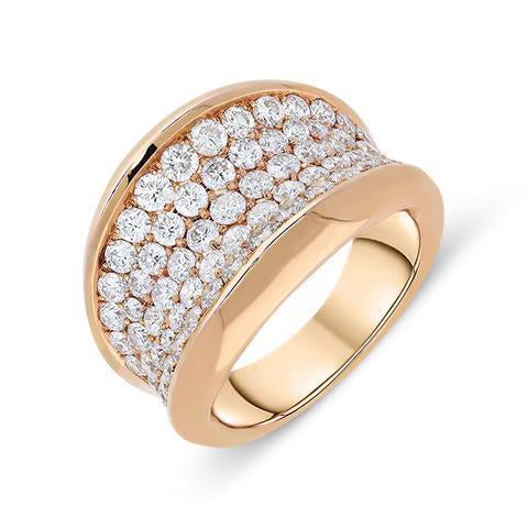 18ct Rose Gold 2.45ct Diamond Concave Dress Ring, DAS-001.