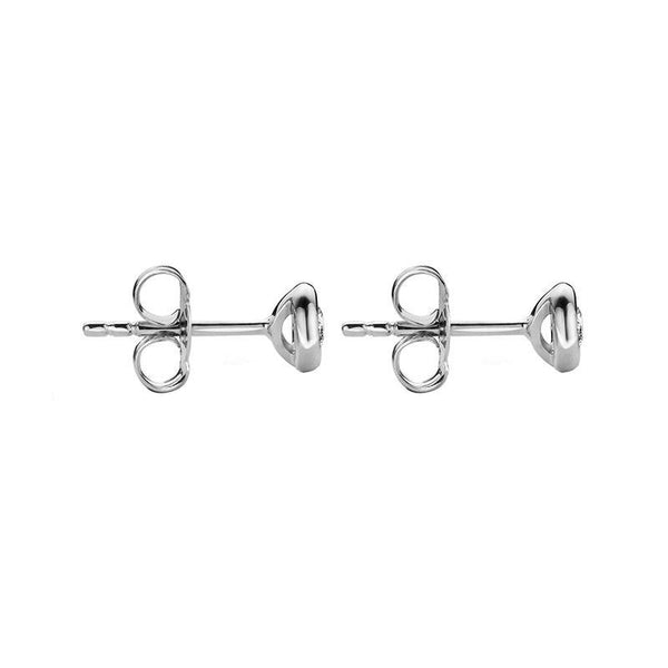 18ct White Gold 0.20ct Diamond Bezel Set Solitaire Stud Earrings BLC-041 side