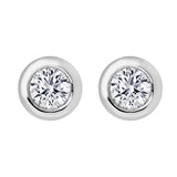 18ct White Gold 0.10ct Diamond Solitaire Stud Earrings, E2105.