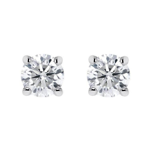 18ct White Gold 0.11ct Diamond Solitaire Stud Earrings. FEU-232.