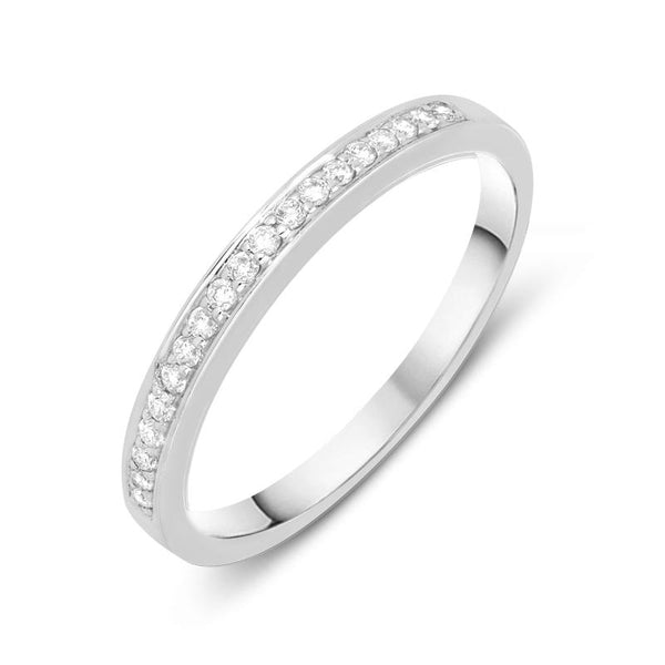 18ct White Gold 0.13ct Diamond Half Eternity Ring. R953.