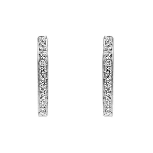 18ct White Gold 0.13ct Diamond Hoop Earrings. E2118