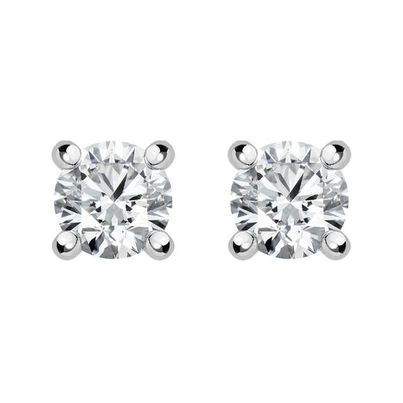 18ct White Gold 0.14ct Diamond Claw Set Solitaire Stud Earrings BLC-043