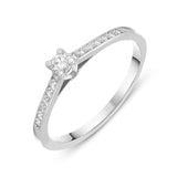 18ct White Gold 0.15ct Diamond Channel Set Solitaire Ring, BLC-031.