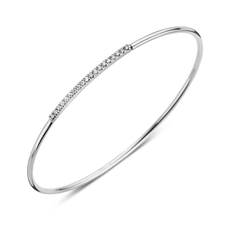 18ct White Gold 0.17ct Diamond Nineteen Stone Bangle BLC-016