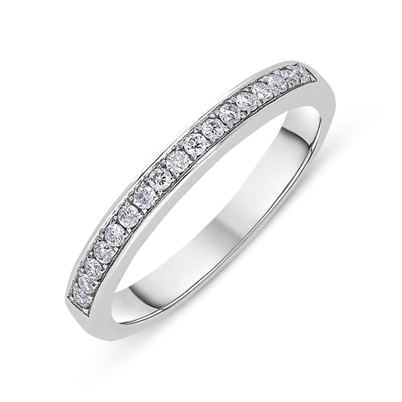 18ct White Gold 0.18ct Diamond Pave Set Half Eternity Ring ATD-021