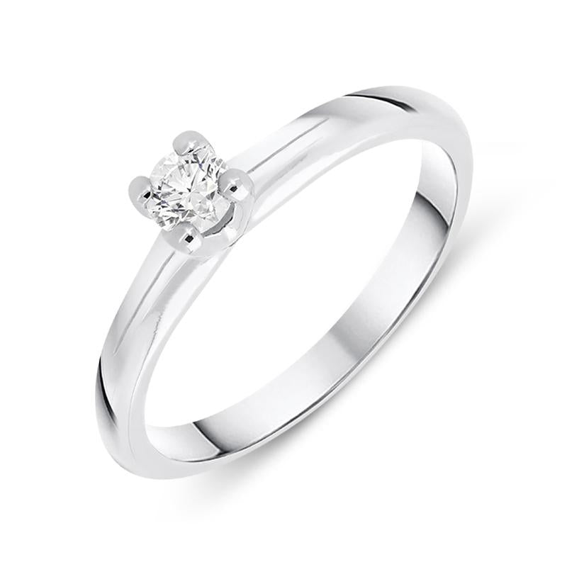 18ct White Gold 0.19ct Brilliant Cut Diamond Solitaire Ring BLC-093