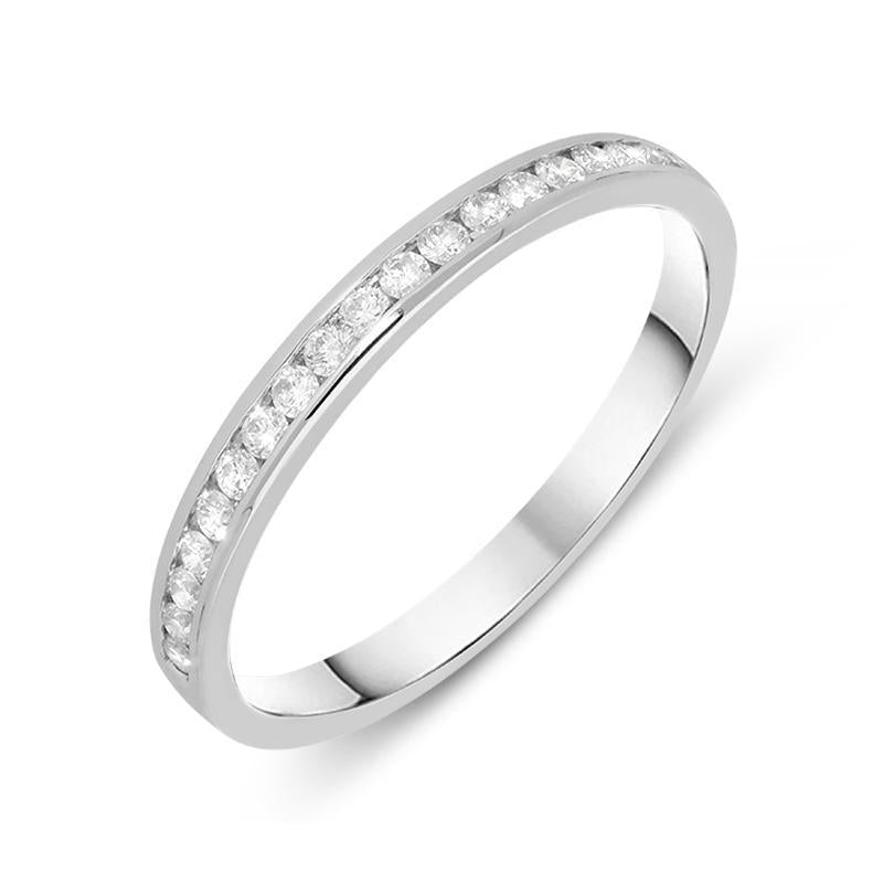 18ct White Gold 0.19ct Diamond Channel Set Half Eternity Ring, R1031.