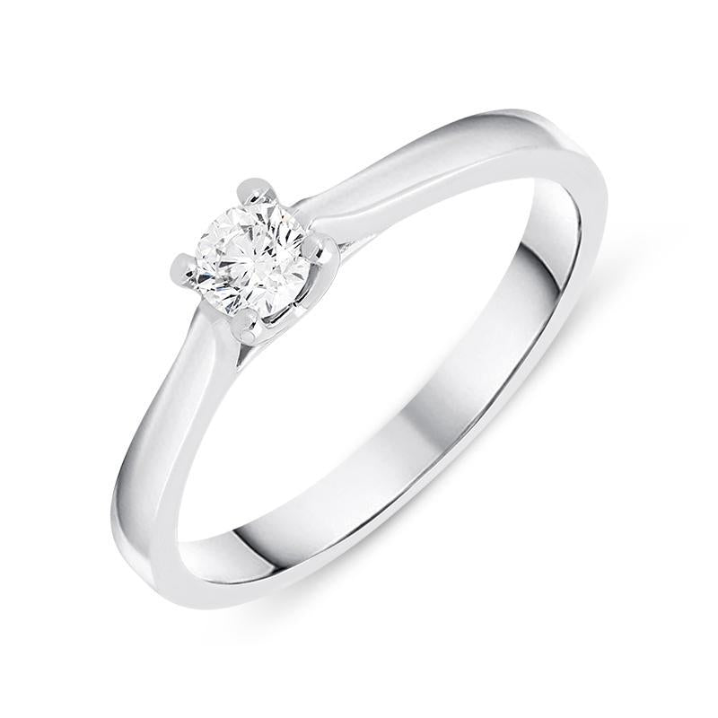 18ct White Gold 0.20ct Diamond Brilliant Cut Solitaire Ring BLC-089