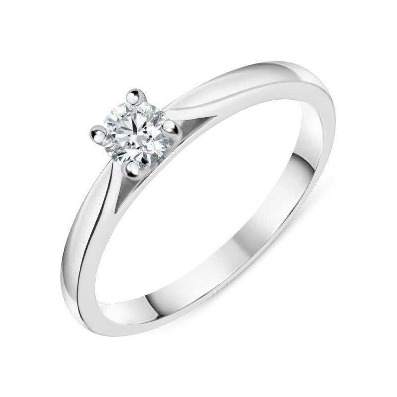 18ct White Gold 0.20ct Diamond Brilliant Cut Solitaire Ring FEU-2195