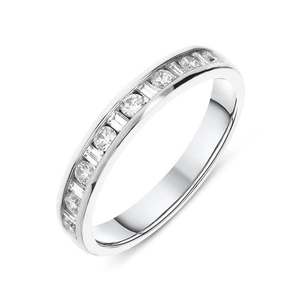 18ct White Gold 0.20ct Diamond Channel Set Half Eternity Ring, BNN077