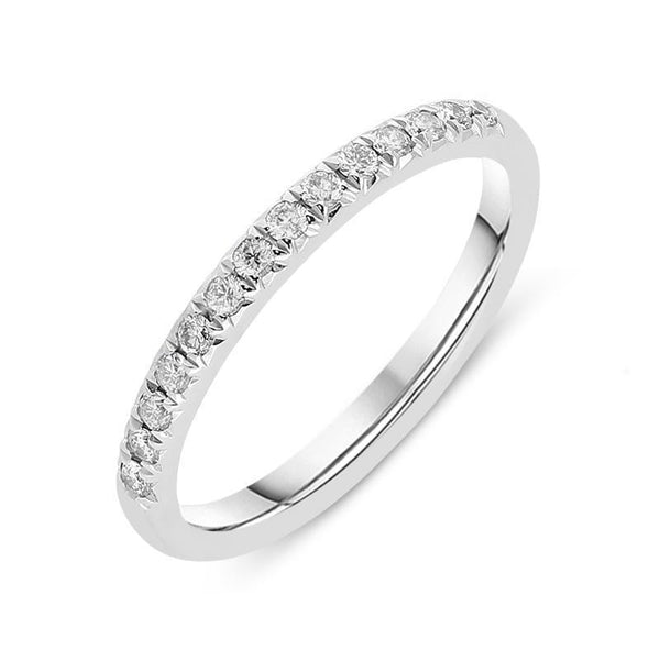 18ct White Gold 0.20ct Diamond Pave Set Half Eternity Ring. FEU-827.