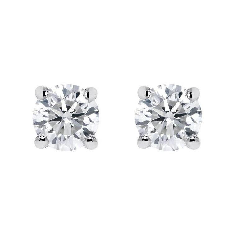 18ct White Gold 0.20ct Diamond Solitaire Stud Earrings. E2109. 