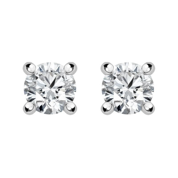 18ct White Gold 0.20ct Diamond Solitaire Stud Earrings FEU-1887