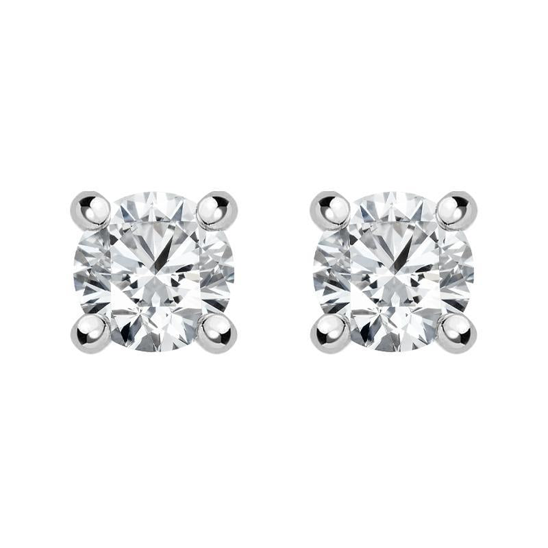 18ct White Gold 0.20ct Diamond Solitaire Stud Earrings FEU-1887