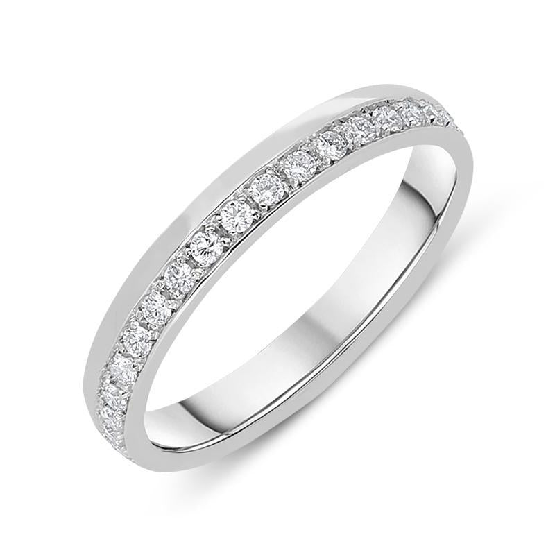 18ct White Gold 0.22ct Diamond Channel Set Half Eternity Ring. BNN-114.