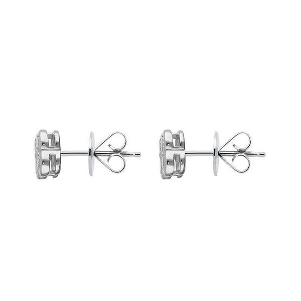 18ct White Gold 0.25ct Diamond Flower Stud Earrings FEU-1971