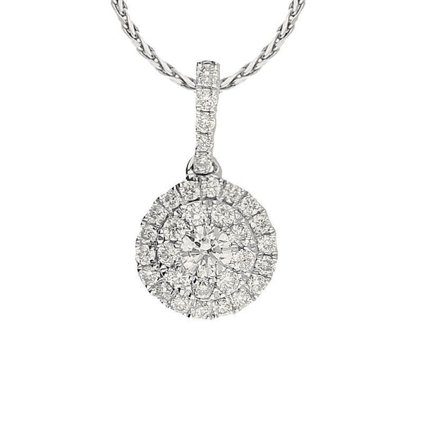 18ct White Gold 0.26ct Diamond Brilliant Cut Cluster Necklace, P2826. 