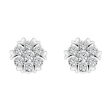 18ct White Gold 0.26ct Diamond Heart Edge Stud Earrings, E2381.