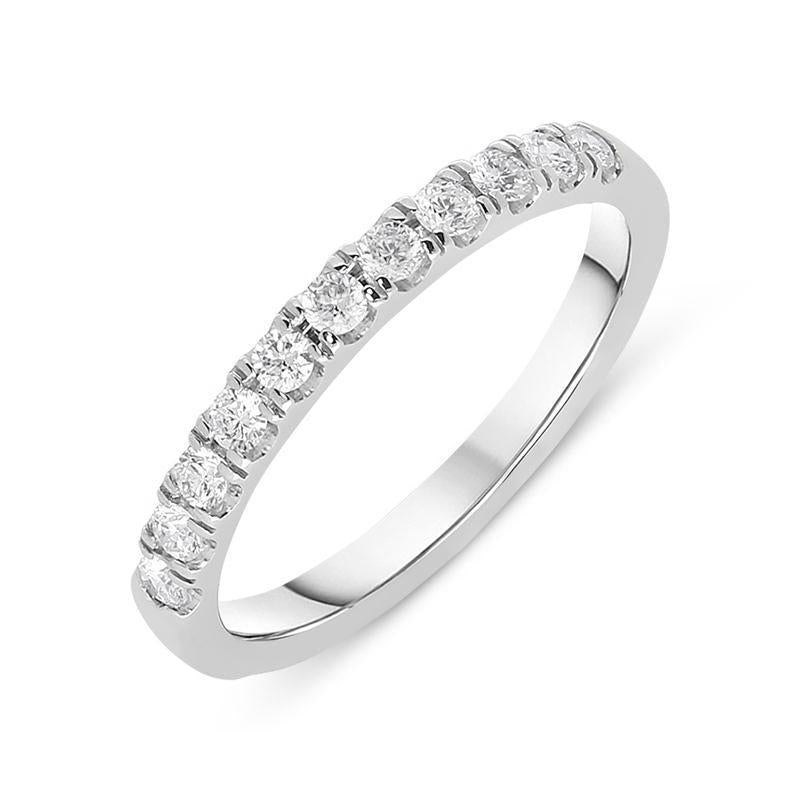 18ct White Gold 0.30ct Diamond Half Eternity Ring, BNN-143.