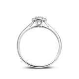 18ct White Gold 0.30ct Diamond Pave Round Halo Ring BLC-038 side