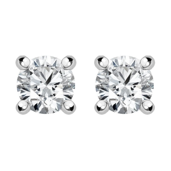 18ct White Gold 0.30ct Diamond Solitaire Stud Earrings FEU-1888